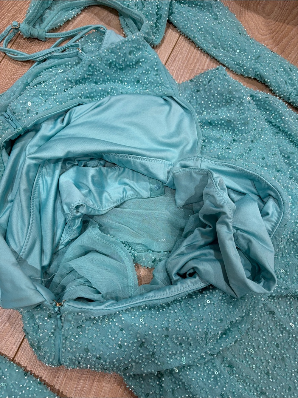 Oh Polly Champel Maxi Dress Size 10 Aqua - Picture 10 of 12